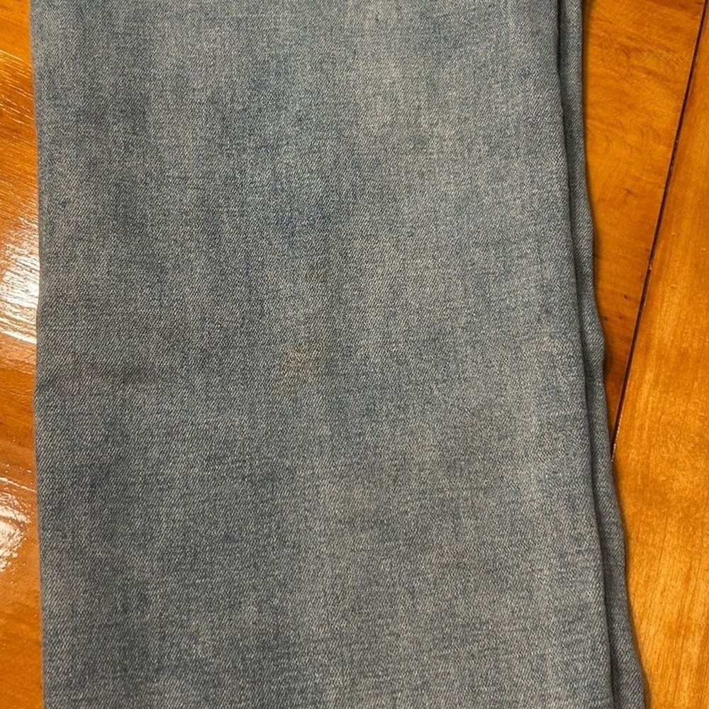 PacSun Stacked Skinny Moto Jeans Mens 36x32 Light Wash Blue Ribbed Biker Denim - Picture 8 of 10